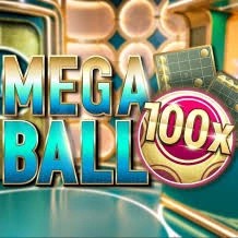 Live Dealer logo of Mega Ball 100x from Evolution at Spin casino